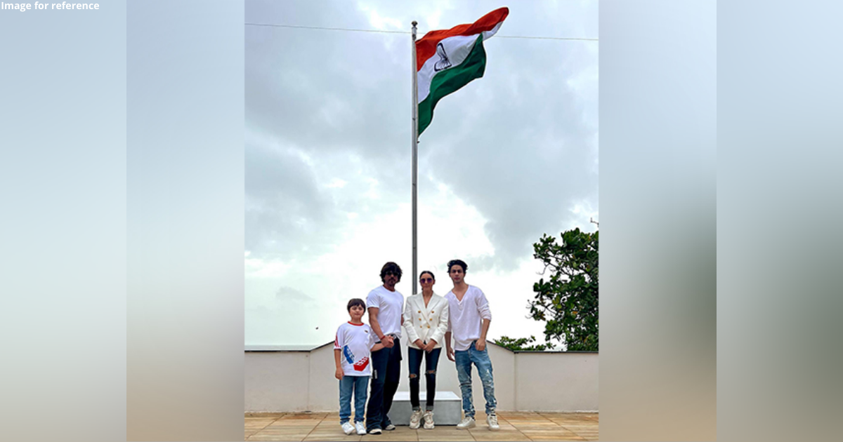Shah Rukh Khan, family hoist Tricolour at Mannat on Independence Day eve